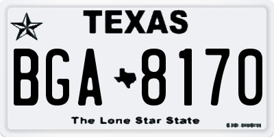 TX license plate BGA8170