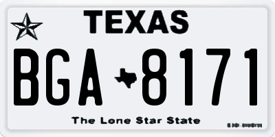 TX license plate BGA8171