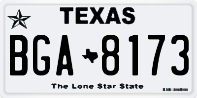 TX license plate BGA8173