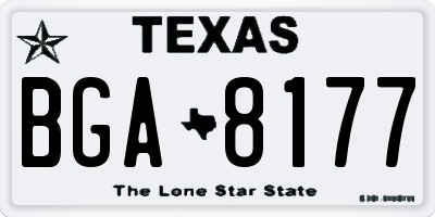 TX license plate BGA8177