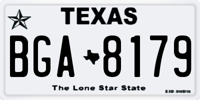 TX license plate BGA8179