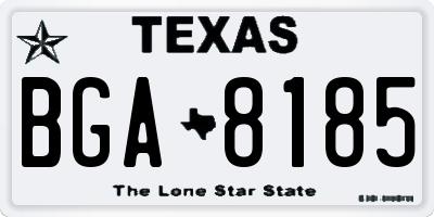 TX license plate BGA8185