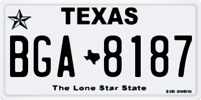 TX license plate BGA8187