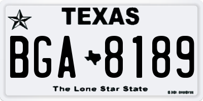 TX license plate BGA8189