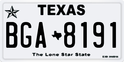 TX license plate BGA8191