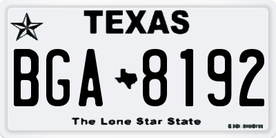 TX license plate BGA8192