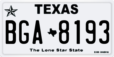 TX license plate BGA8193