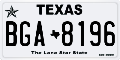 TX license plate BGA8196