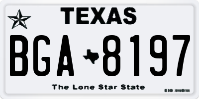 TX license plate BGA8197