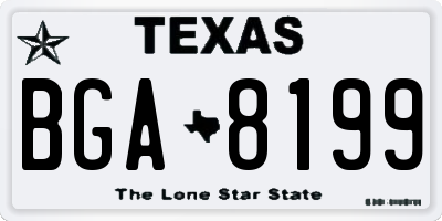 TX license plate BGA8199