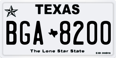 TX license plate BGA8200
