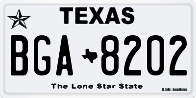 TX license plate BGA8202