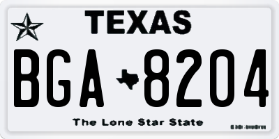 TX license plate BGA8204