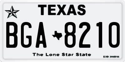 TX license plate BGA8210