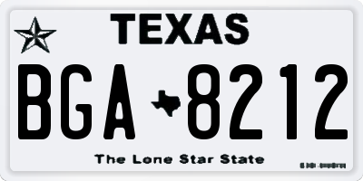 TX license plate BGA8212