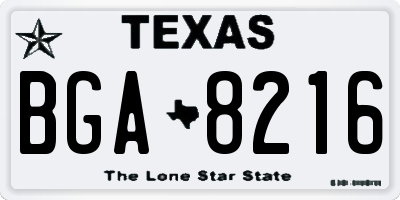 TX license plate BGA8216