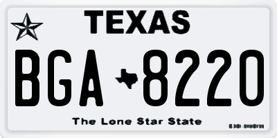 TX license plate BGA8220