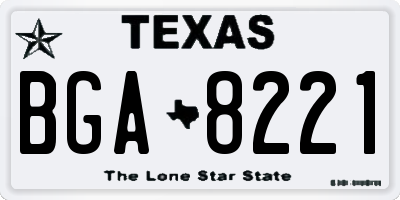 TX license plate BGA8221