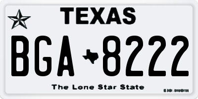 TX license plate BGA8222