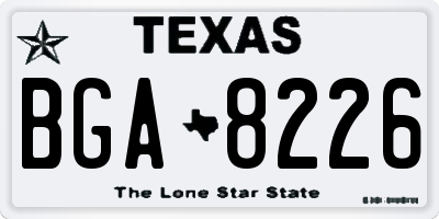 TX license plate BGA8226