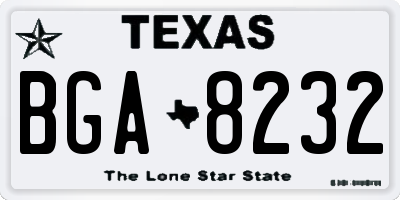 TX license plate BGA8232