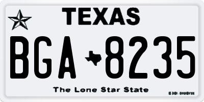 TX license plate BGA8235