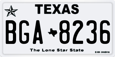 TX license plate BGA8236