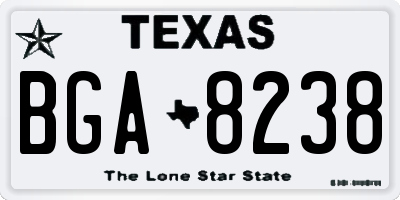 TX license plate BGA8238