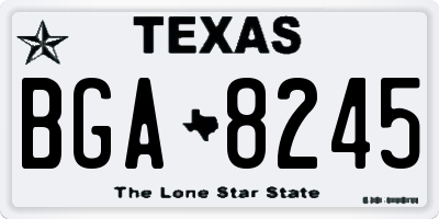 TX license plate BGA8245