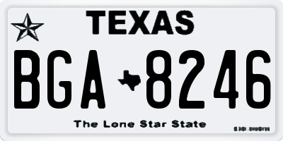 TX license plate BGA8246