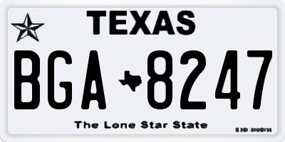 TX license plate BGA8247