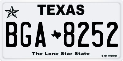 TX license plate BGA8252