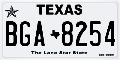 TX license plate BGA8254