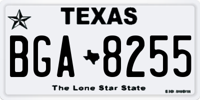 TX license plate BGA8255