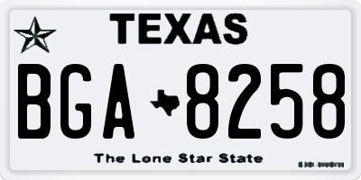 TX license plate BGA8258