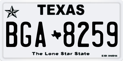 TX license plate BGA8259