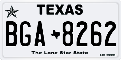 TX license plate BGA8262