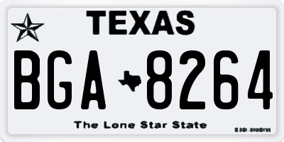 TX license plate BGA8264