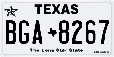 TX license plate BGA8267