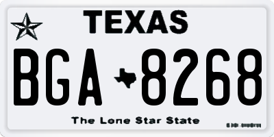 TX license plate BGA8268