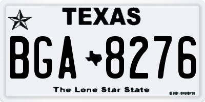 TX license plate BGA8276