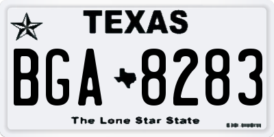 TX license plate BGA8283