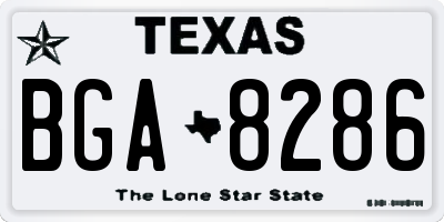 TX license plate BGA8286