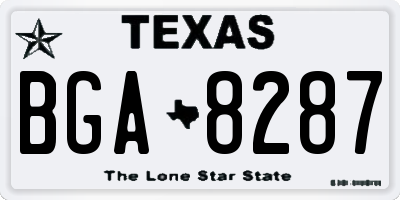 TX license plate BGA8287