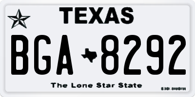 TX license plate BGA8292