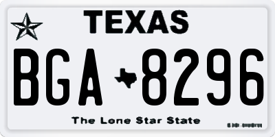 TX license plate BGA8296