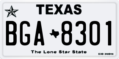 TX license plate BGA8301