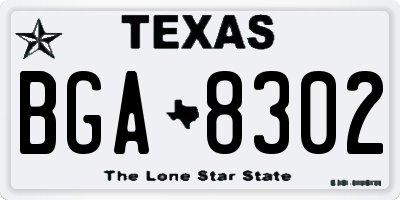 TX license plate BGA8302