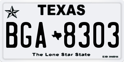 TX license plate BGA8303