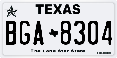 TX license plate BGA8304